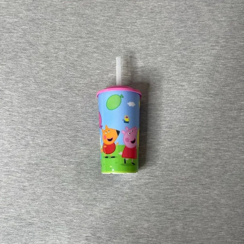 Zak Designs Disney & Peppa Pig 16 Oz. Sports Tumbler w/Lid and Straw 4 PCS. Set